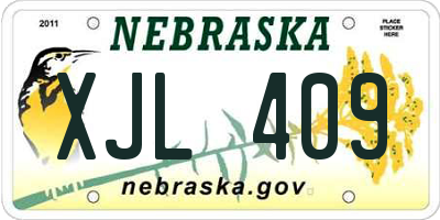 NE license plate XJL409