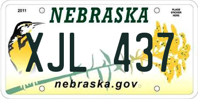 NE license plate XJL437