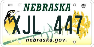 NE license plate XJL447