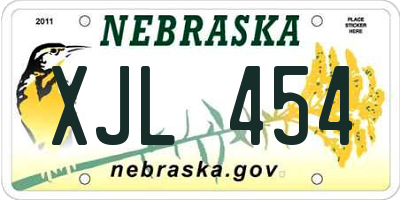 NE license plate XJL454