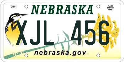 NE license plate XJL456