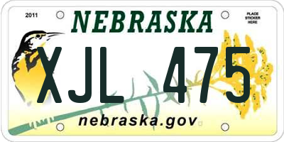 NE license plate XJL475