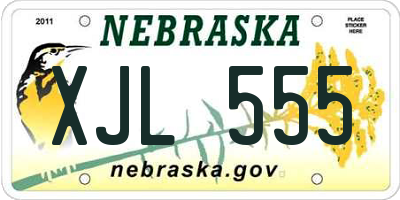 NE license plate XJL555