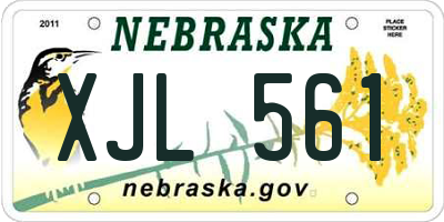 NE license plate XJL561