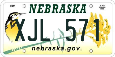 NE license plate XJL571