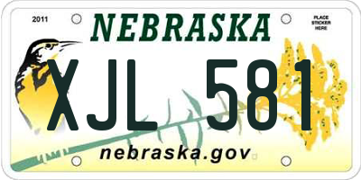NE license plate XJL581