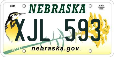 NE license plate XJL593