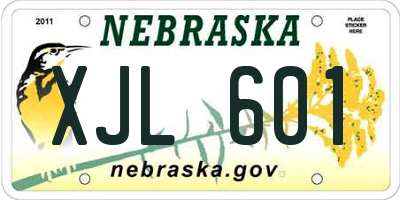 NE license plate XJL601