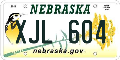 NE license plate XJL604