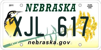 NE license plate XJL617