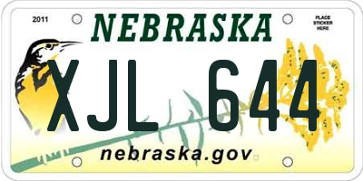 NE license plate XJL644
