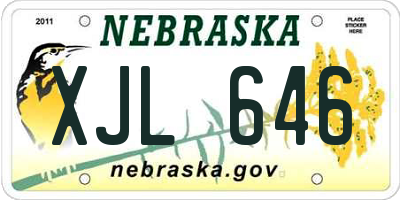 NE license plate XJL646