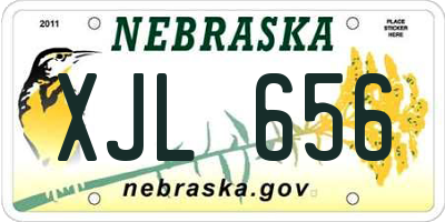 NE license plate XJL656