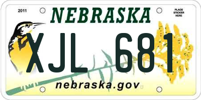 NE license plate XJL681