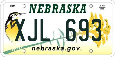 NE license plate XJL693
