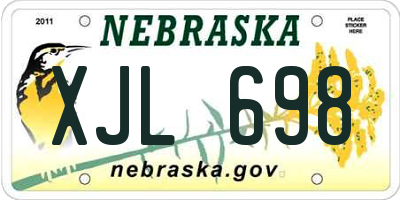 NE license plate XJL698