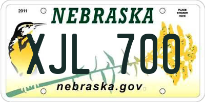 NE license plate XJL700