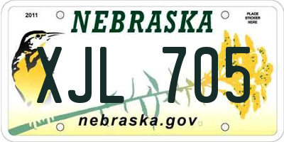NE license plate XJL705