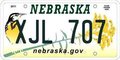 NE license plate XJL707