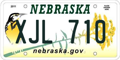 NE license plate XJL710