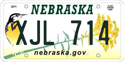 NE license plate XJL714