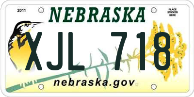 NE license plate XJL718