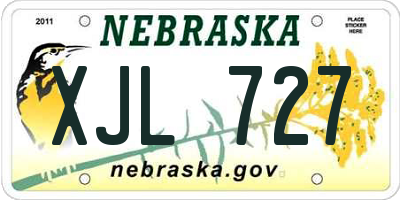 NE license plate XJL727