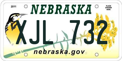 NE license plate XJL732