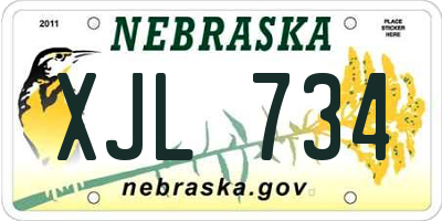 NE license plate XJL734