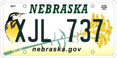 NE license plate XJL737