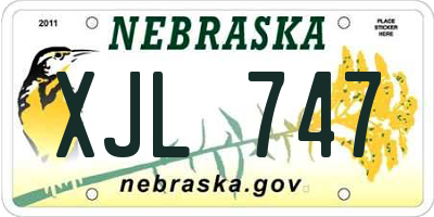 NE license plate XJL747