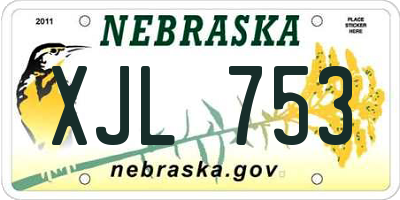 NE license plate XJL753