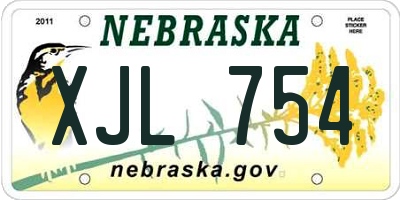NE license plate XJL754