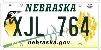 NE license plate XJL764