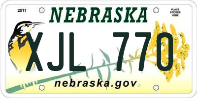 NE license plate XJL770