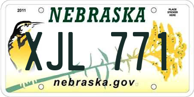 NE license plate XJL771