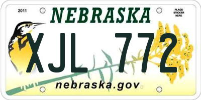 NE license plate XJL772