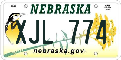 NE license plate XJL774