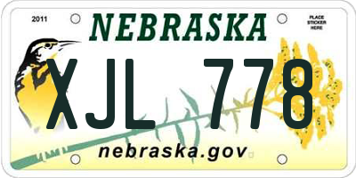 NE license plate XJL778