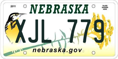 NE license plate XJL779