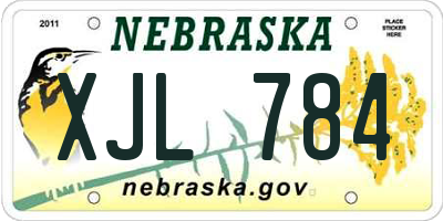 NE license plate XJL784