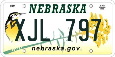 NE license plate XJL797