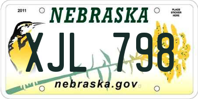 NE license plate XJL798