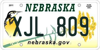 NE license plate XJL809