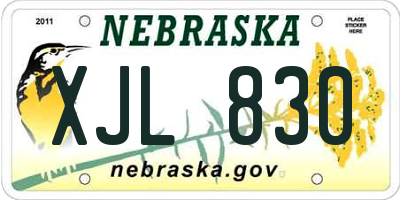 NE license plate XJL830