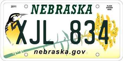 NE license plate XJL834
