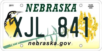 NE license plate XJL841