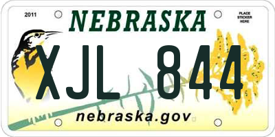 NE license plate XJL844
