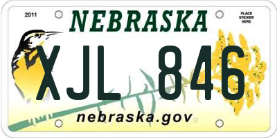 NE license plate XJL846