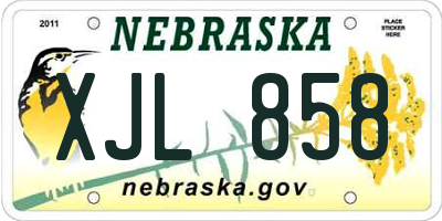 NE license plate XJL858